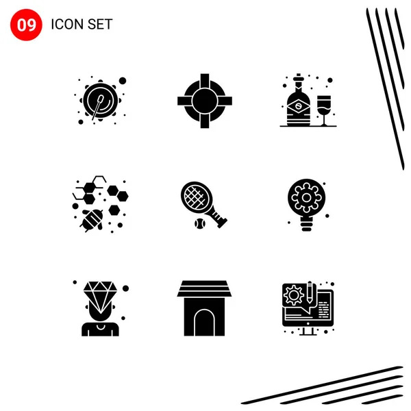 Stock Vector Icon Pack Líneas Señalización Símbolos Para Creativos Tenis — Vector de stock