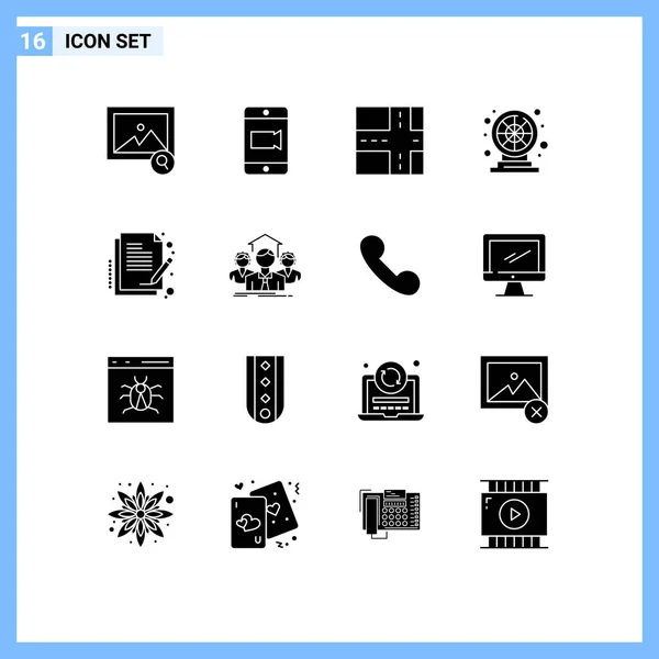 Universal Icon Symbolen Groep Van Moderne Solid Glyphs Van Teamwork — Stockvector