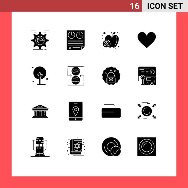 Stock Vector Icon Pack Mit Zeilenzeichen Und Symbolen Für Liebling — Stockvektor