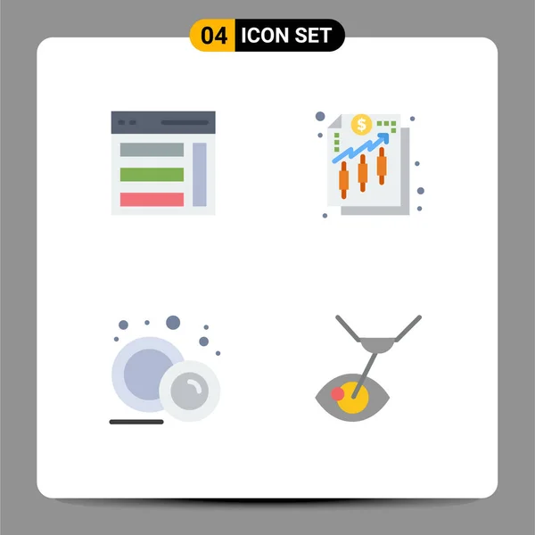 User Interface Pack Basic Flat Icons Communication Πιατικά Sidebar Χρηματοδότηση — Διανυσματικό Αρχείο