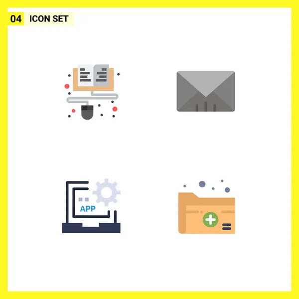 Editable Vector Line Pack Simple Flat Icons Course Develop Online — Wektor stockowy