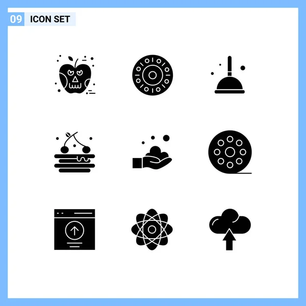 Universal Icon Symbols Group Modern Solid Glyphs Wash Hand Clean — 스톡 벡터