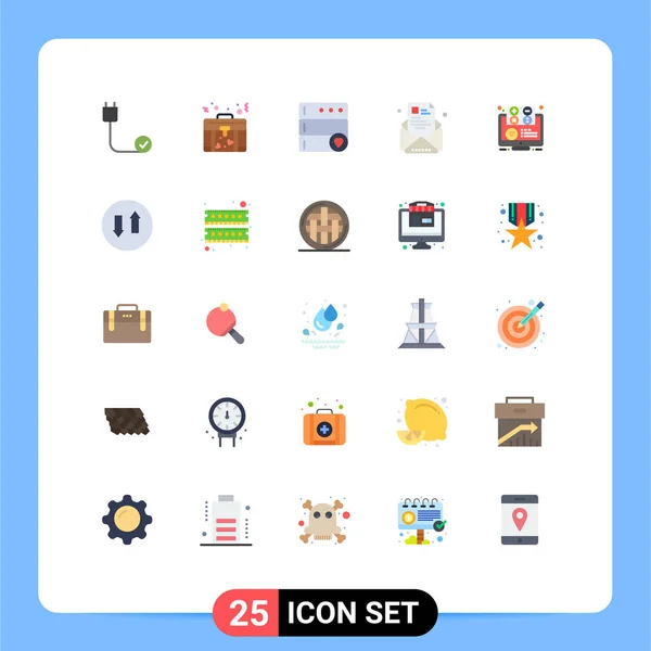 Creative Icons Modern Signs Symbols Elearning Profile Database Newsletter Newsletter — Stock Vector