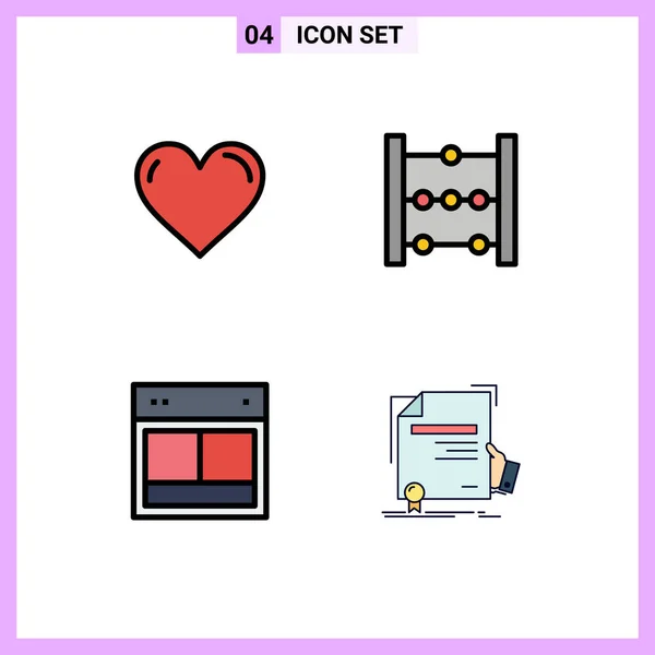 Creative Icons Modern Signs Sysymbols Heart Layout Favorite Education Web — Archivo Imágenes Vectoriales