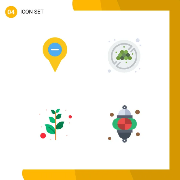 Flat Icon Concept Websites Mobile Apps Location Olive Pin Fruit — Stock Vector