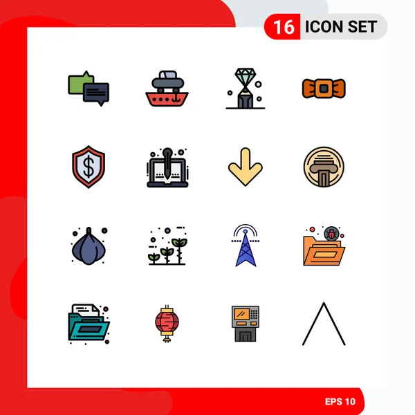 Stock Vector Icon Pack Mit Linienzeichen Und Symbolen Für Künstliche — Stockvektor