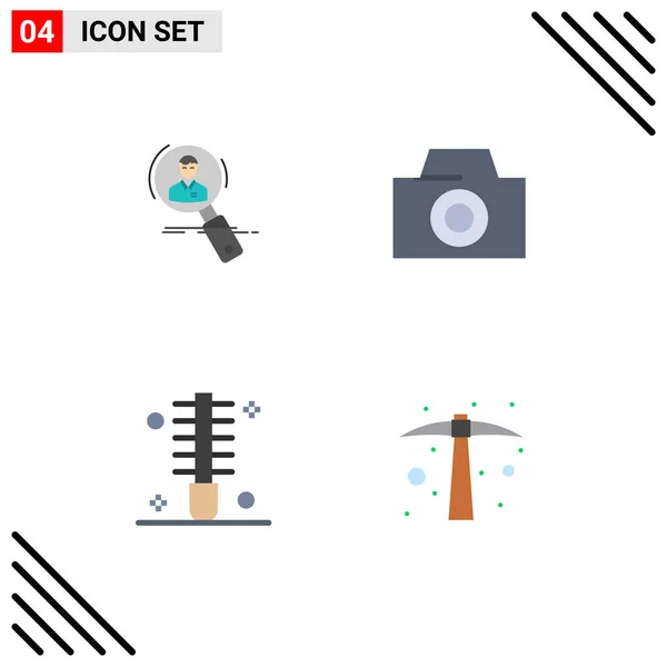 Editable Vector Line Pack Simple Flat Icons Search Beauty Hunting — Vector de stock