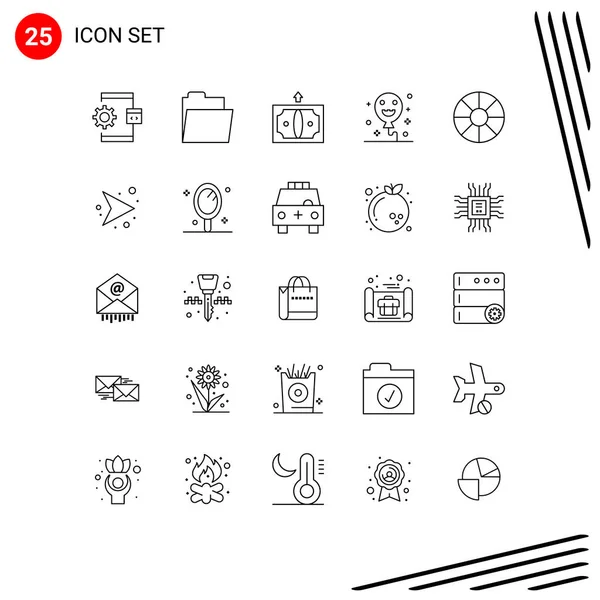 Creative Icons Modern Signs Symbols Wheel Holiday Back Holiday Balloons — Stock Vector