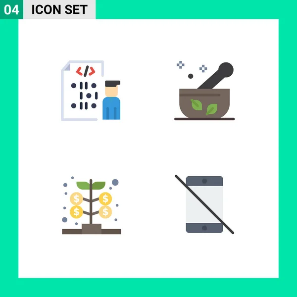 Universal Flat Icon Signs Symbols Coding Fund Programmer Medical Investment — Stock Vector