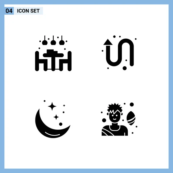 Universal Icon Symbols Gruppe Von Modernen Soliden Glyphen Von Hause — Stockvektor