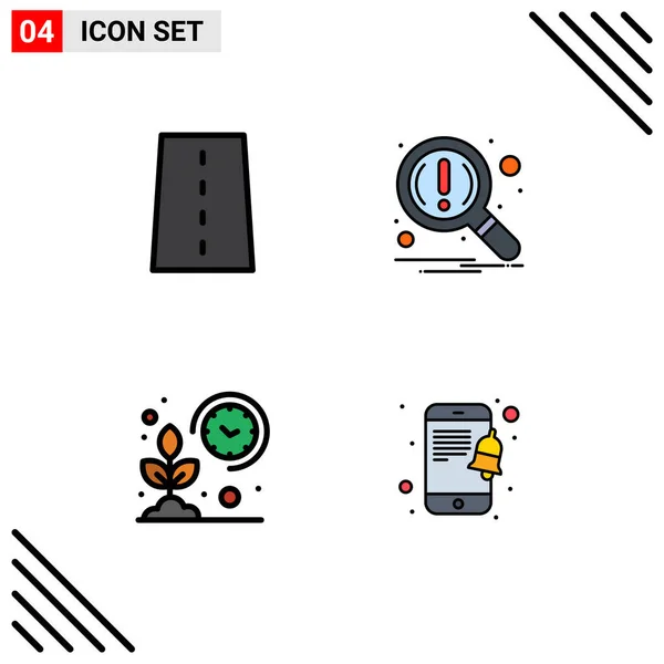 Vector Stock Icon Pack Líneas Símbolos Para Taladros Granjas Caminos — Archivo Imágenes Vectoriales