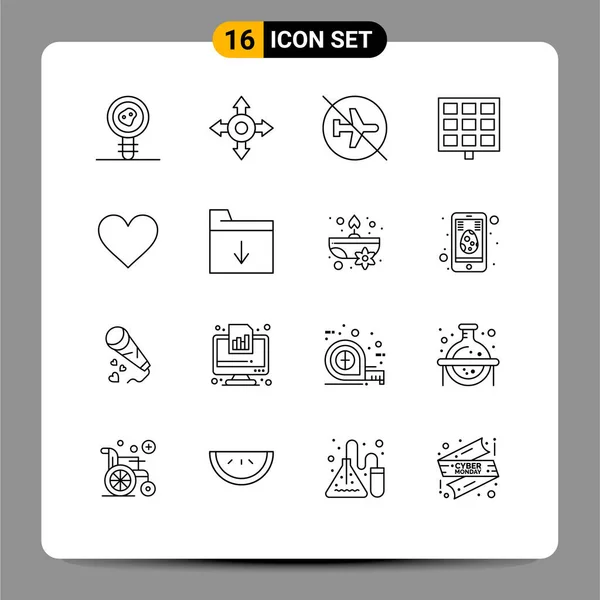 Set Vector Outlines Grid Document Interface Instagram Construction Editable Vector — Vector de stock