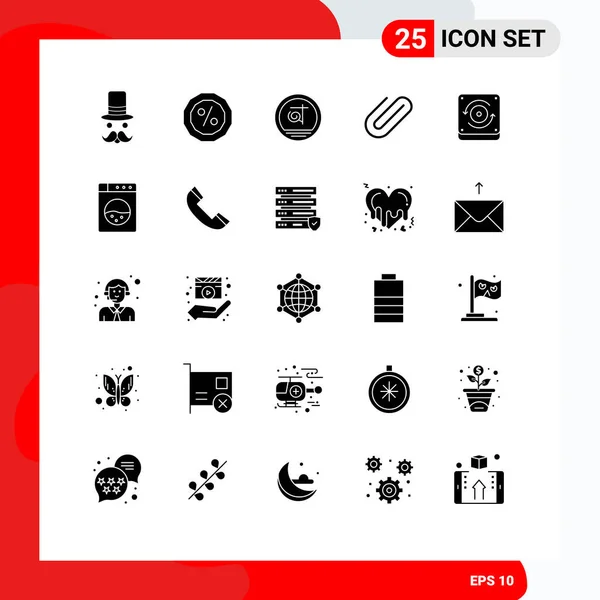Creative Icons Modern Signs Symbols Speaker Paper Bangla Clip Attachment — Stock Vector
