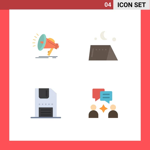 Set Modern Icons Sysymbols Signs Speaker Download Voice Tent Interface — Vector de stock
