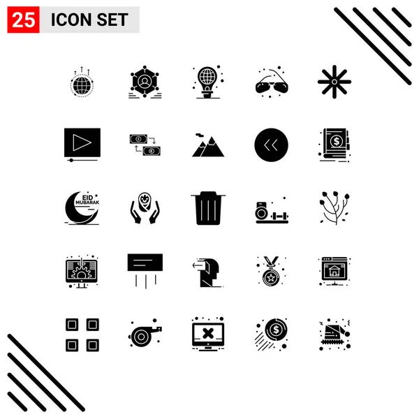 Universal Icon Symbols Group Modern Solid Glyphs View Glass Group — 스톡 벡터