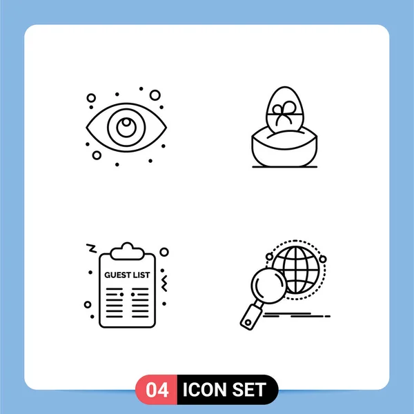 Universal Icon Symbols Group Modern Filledline Flat Színek Szem Ünneplés — Stock Vector