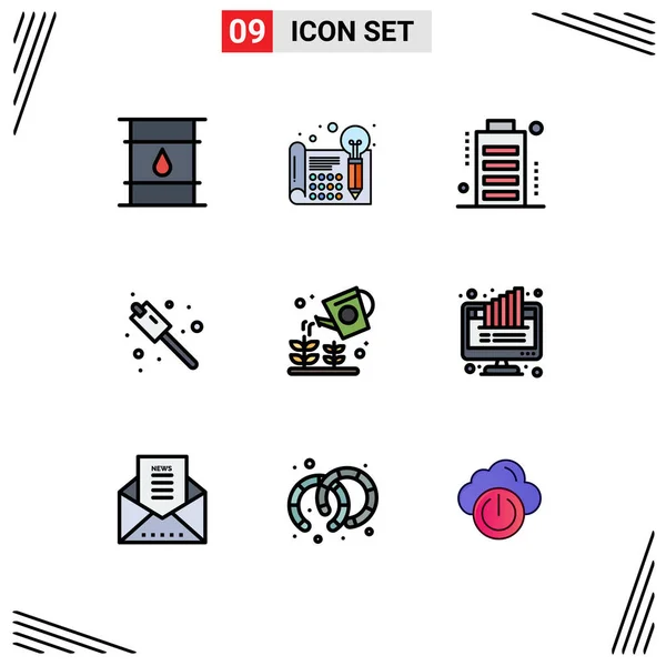 Set Modern Icons Sysymbols Signs Sweets Camping Processa Status Devices — Archivo Imágenes Vectoriales