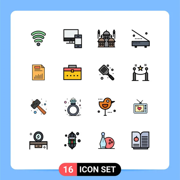 Creative Icons Modern Jelek Szimbólumok Hardver Elektronikus Mecset Elektromos Imádkozni — Stock Vector