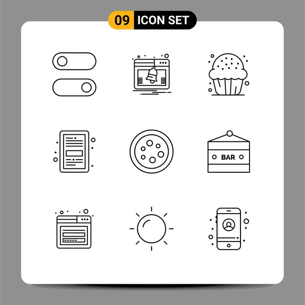 Stock Vector Icon Pack Líneas Signos Símbolos Para Biología Archivo — Vector de stock