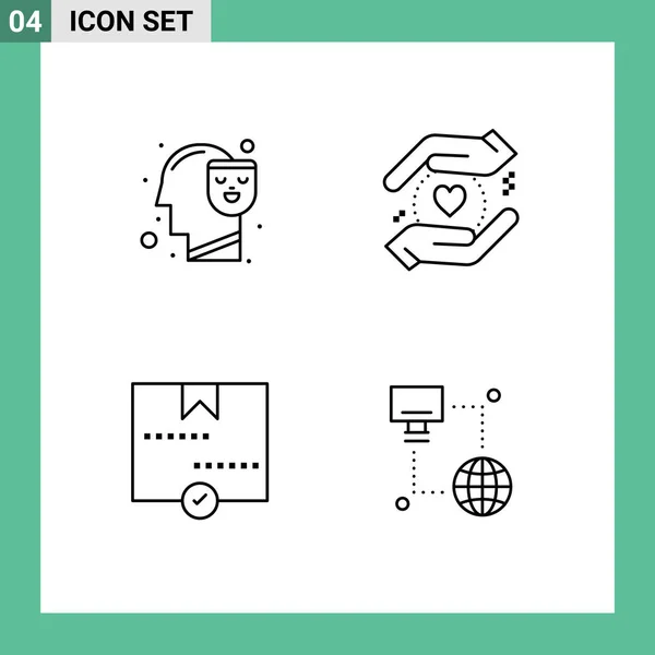 Universal Icon Symbols Group Modern Filledline Flat Colors Human Delivery — Stockvector