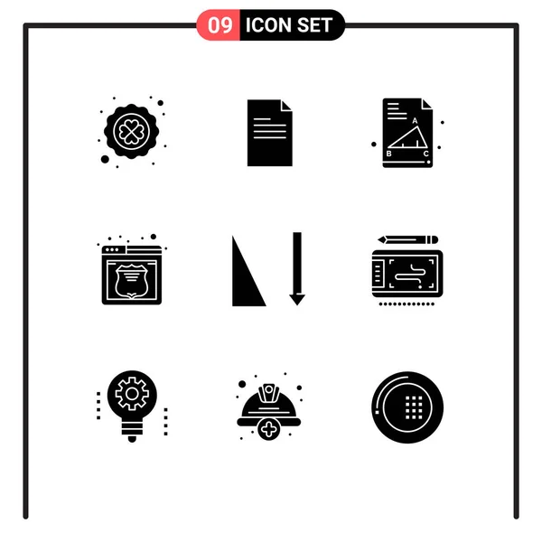 Set Modern Icons Sysymbols Signs Sorting Ascending Back School Web — Vector de stock