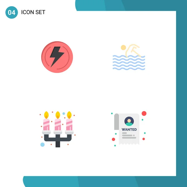 Universal Flat Icons Set Web Mobile Applications Bolt Water Industry — Vector de stock