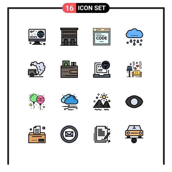 Universal Icon Symbols Group Modern Flat Color Filled Lines Dump — 스톡 벡터