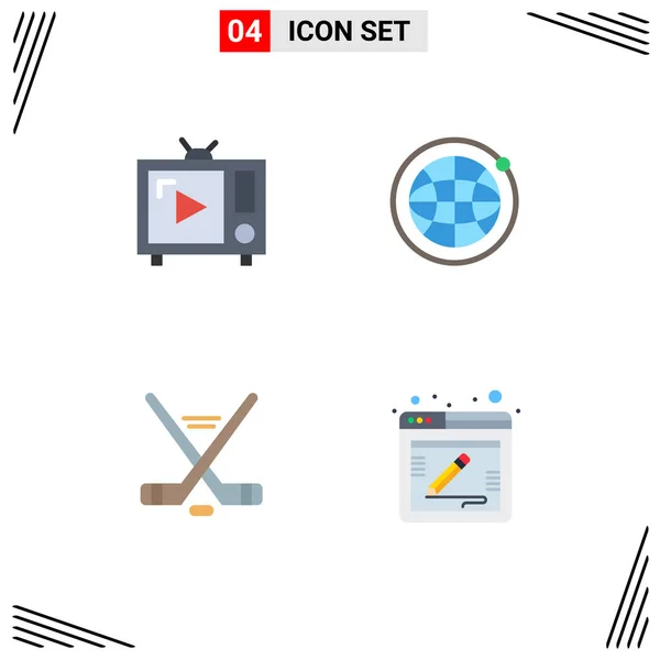 Set Modern Icons Sysymbols Signs Antenna Ice Sport Set Internet — Vector de stock