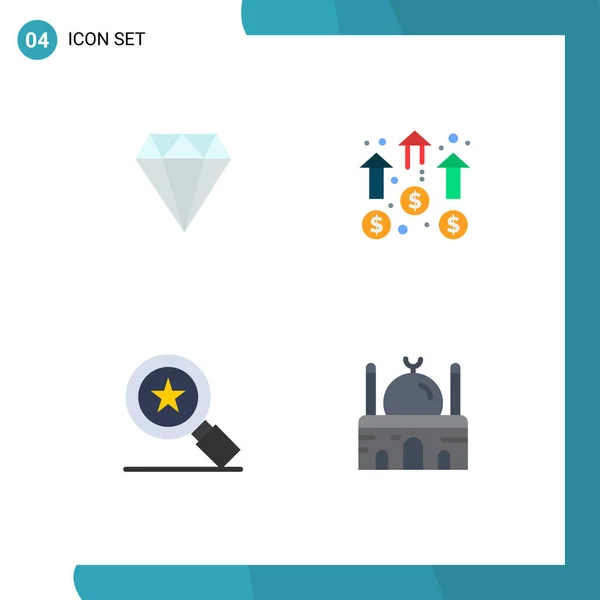 Universal Icon Symbols Group Modern Flat Icons Diamond Achievements Gam — Stock Vector