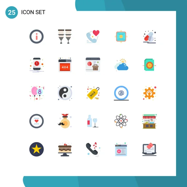 Thematic Vector Flat Colors Editable Symbols Capsule Card Phone Report — Stockový vektor