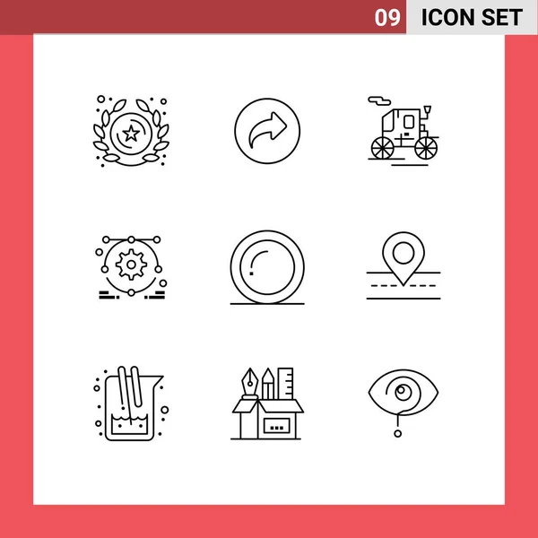 Universal Icon Symbols Group Modern Outlines Giving Food Horse Drawn — Stock Vector