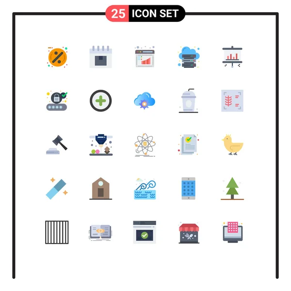 Felhasználói Felület Flat Color Pack Modern Jelek Szimbólumok Web Internet — Stock Vector