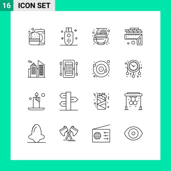 Universal Icon Symbols Group Modern Outlines Business Size Storage Level — 스톡 벡터