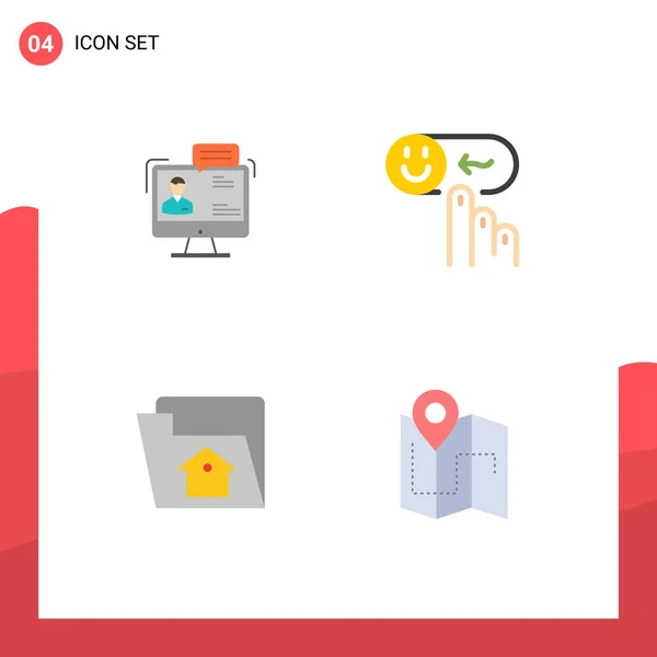 Set Modern Icons Sysymbols Signs Chat Rating Dialog Emotion Home — Archivo Imágenes Vectoriales