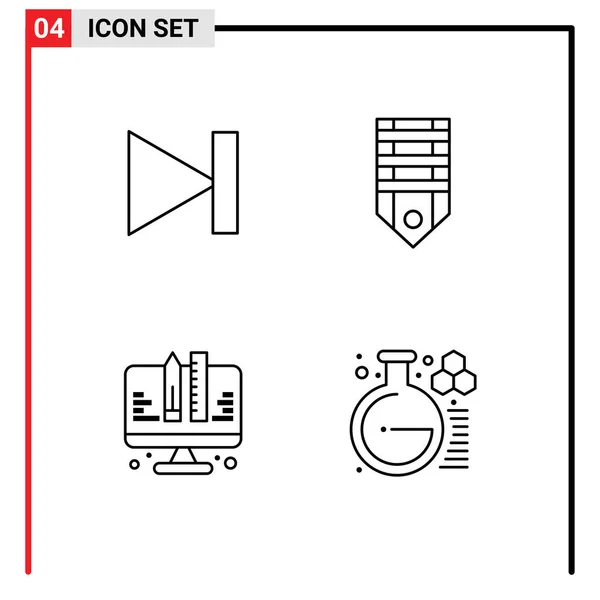 Creative Icons Modern Signs Sysymbols End Coding Next Rank Planning — Archivo Imágenes Vectoriales