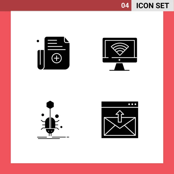 Stock Vector Icon Pack Mit Linienzeichen Und Symbolen Für Form — Stockvektor