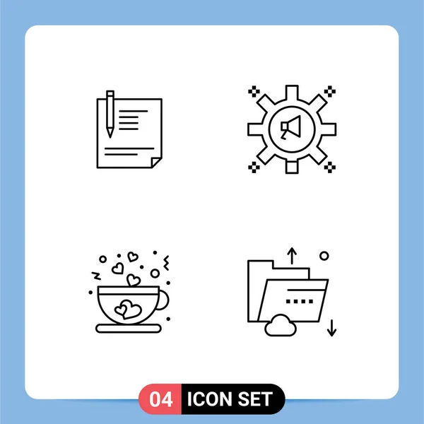 Icône Vectorielle Stock Paquet Signes Symboles Ligne Pour Contrat Haut — Image vectorielle