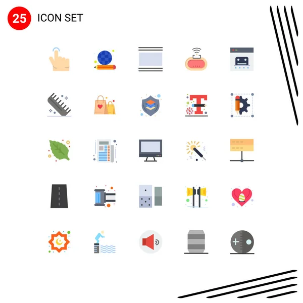 Pack Creativos Colores Peso Negocio Señal Flujo Wifi Dispositivo Editable — Vector de stock