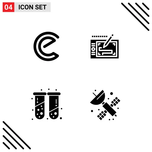 Conjunto Icones Modernos Símbolos Sinais Para Moeda Energia Saúde Moeda —  Vetores de Stock