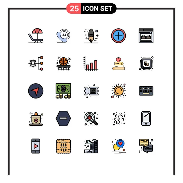 Kreatywnych Ikon Nowoczesne Znaki Symbole Web Internet Kodowanie Użytkownik Interfejs — Wektor stockowy