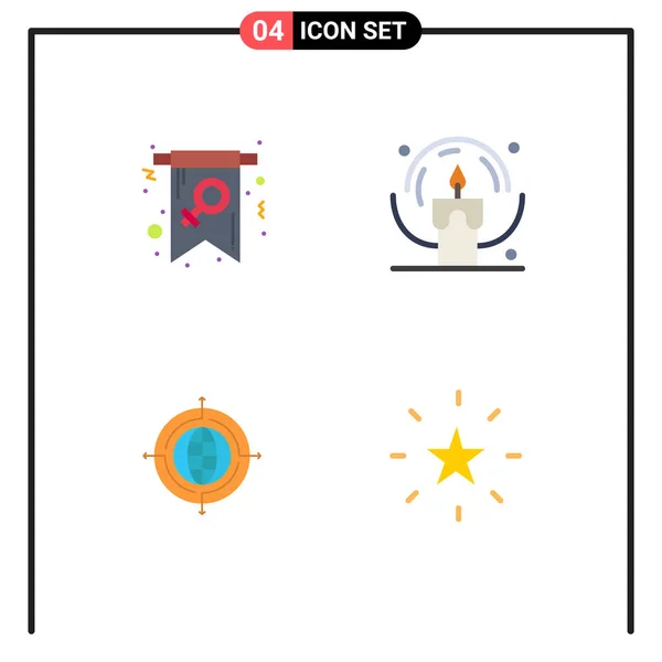 Mobile Interface Flat Icon Set Pictograms Card Globe Invite Holoween — 스톡 벡터