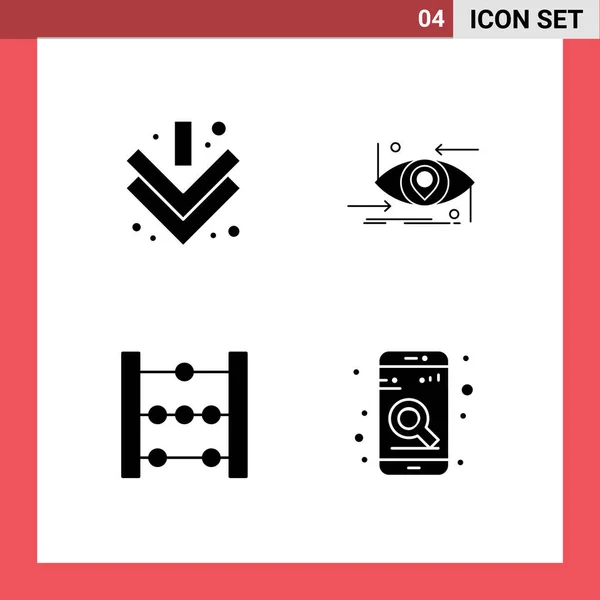 Universal Icon Symbols Group Modern Solid Glyphen Pfeil Bildung Fortgeschrittene — Stockvektor