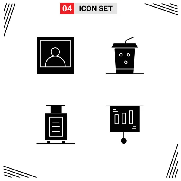 Set Modern Icons Symbols Signs Man Marketing Drink Briefcase Sale — Stock Vector
