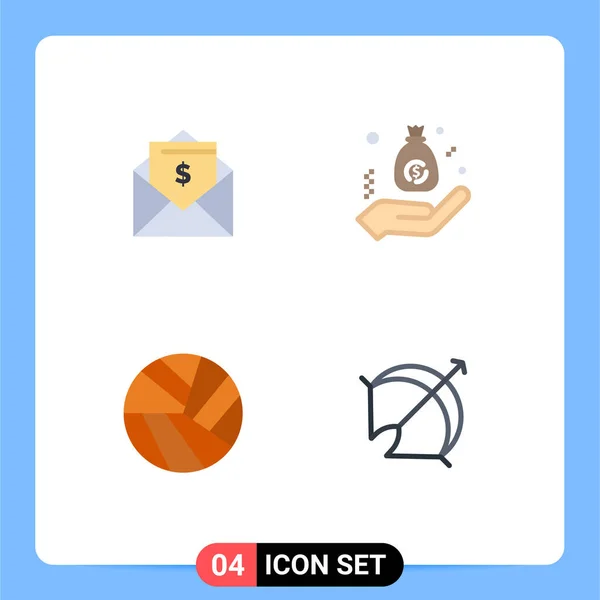 Flat Icon Concepto Para Websites Móvil Apps Carta Balón Correo — Vector de stock