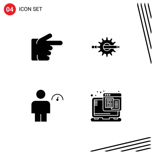 Universal Icon Symbols Group Modern Solid Glyphs Finger Avatar Content — Stockový vektor