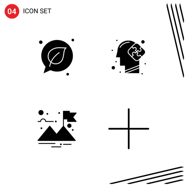 Set Modern Icons Sysymbols Signs Chat Flag Solution Add Editable — Vector de stock