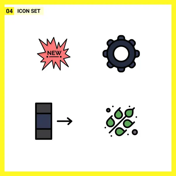 Universal Icon Symbols Gruppe Von Modernen Dateilinien Flache Farben Des — Stockvektor