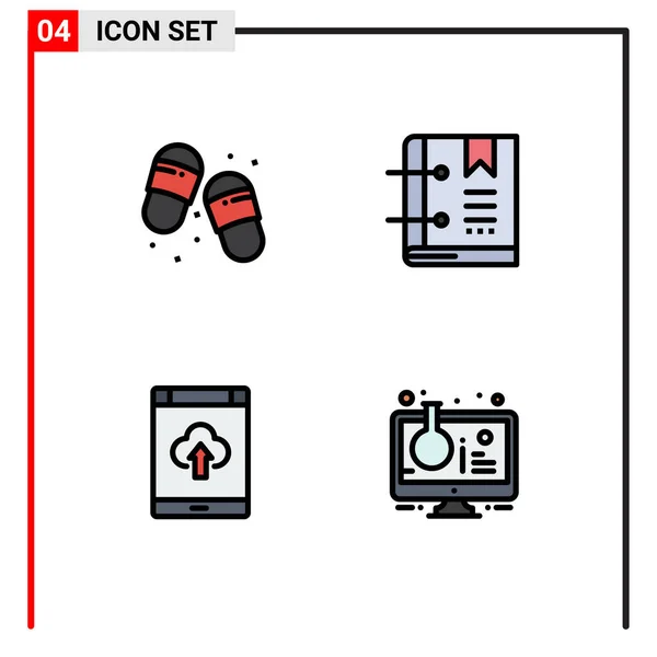 Stock Vector Icon Pack Mit Linienschildern Und Symbolen Für Strand — Stockvektor