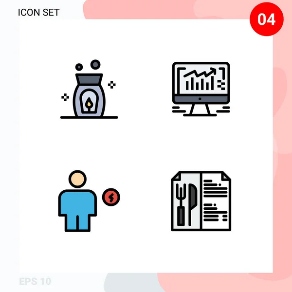 Creative Icons Modern Signs Sysymbols Aroma Electricity Computer Monitor Human — Archivo Imágenes Vectoriales