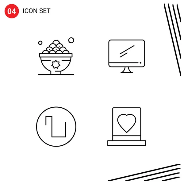 Universal Icon Symbols Group Modern Filledline Flat Colors Dates Lunch — Vetor de Stock